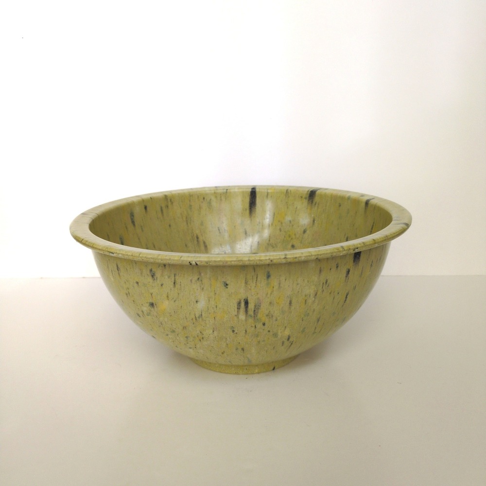 Vtg Texas Ware Confetti Mixing Bowl Green Yellow Speckled Melamine #125 11"